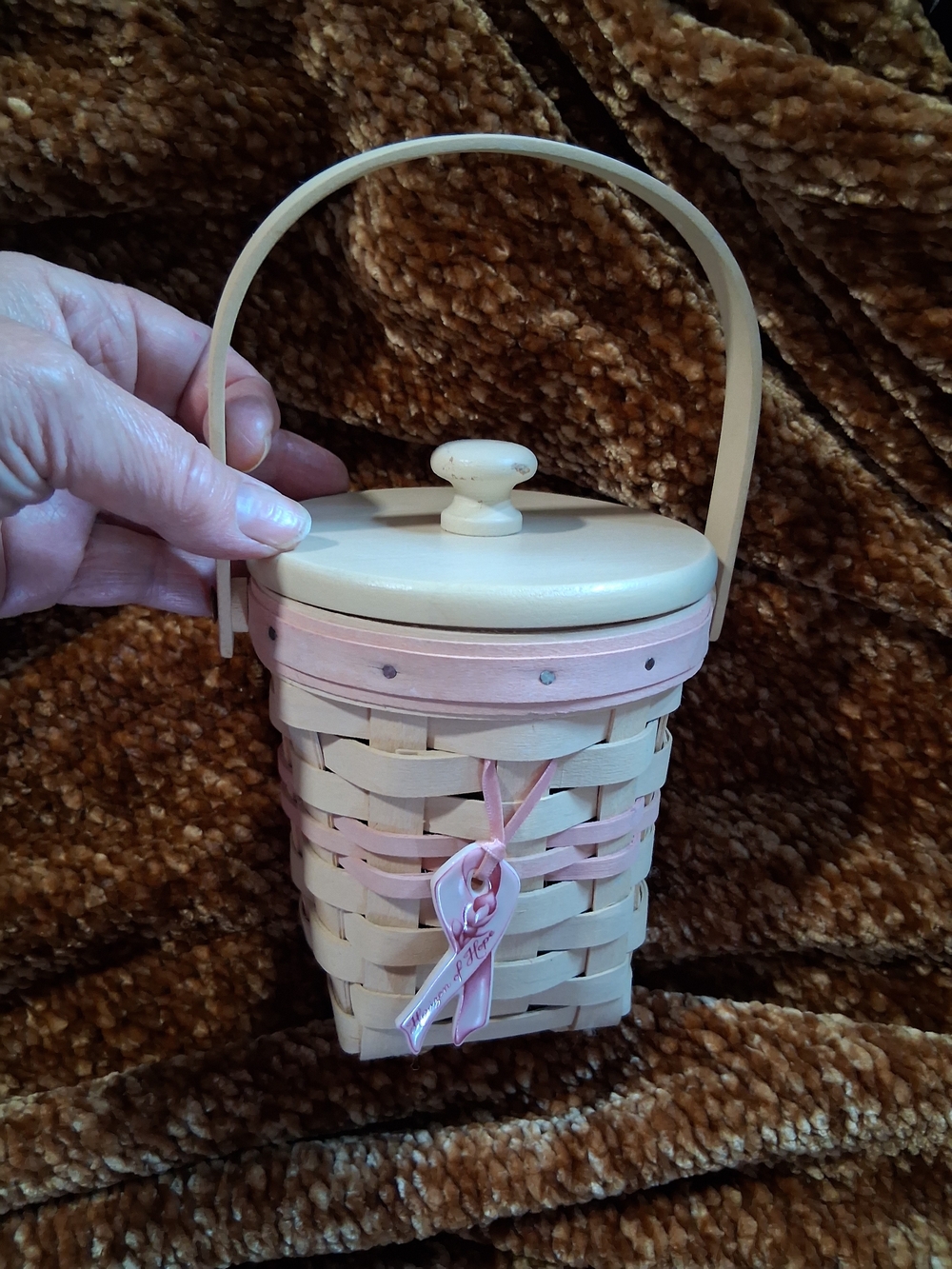 Longaberger Natural Wood Handwoven Basket - Light Tan